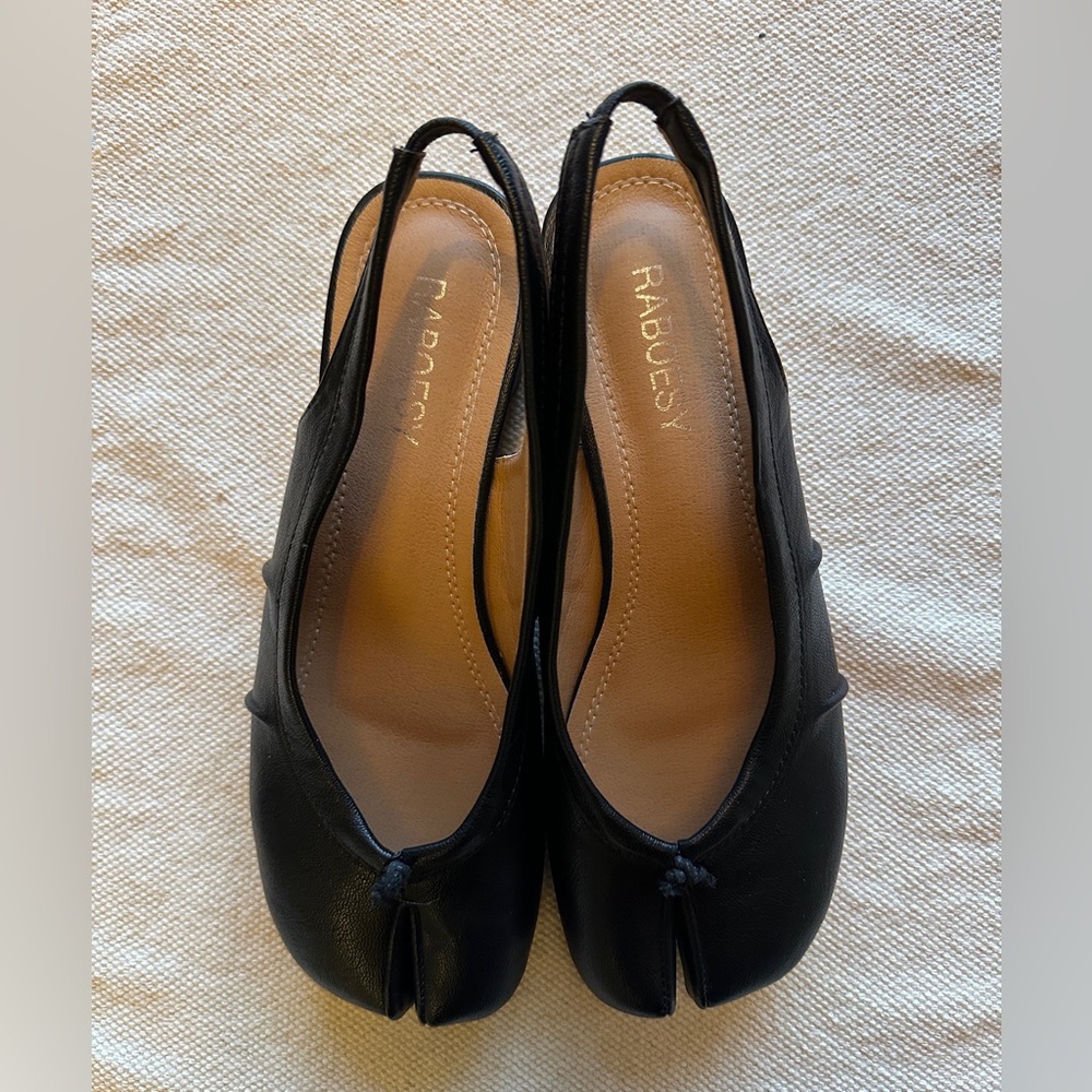 Black Tabi Slingback Heels - Raboesy